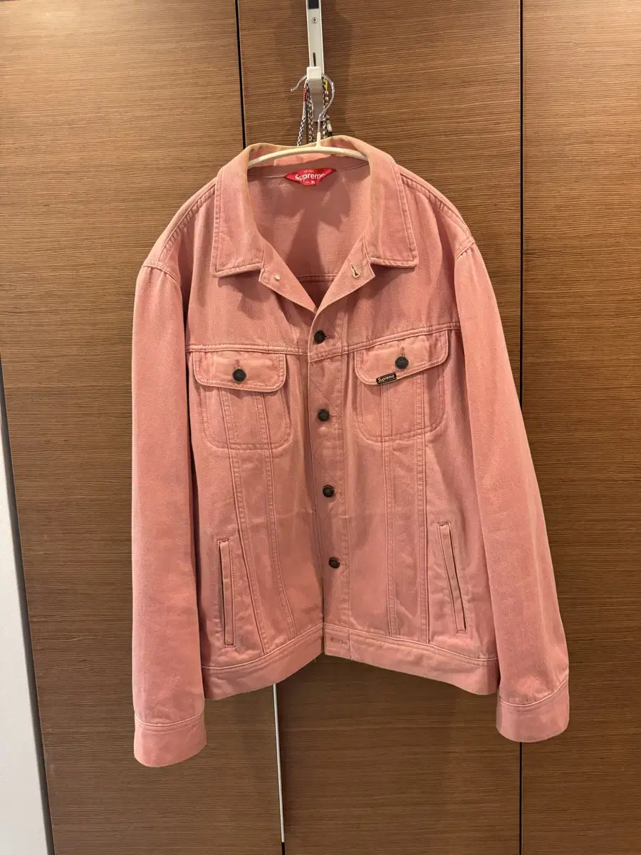 [XL] Supreme 16ss Denim Trucker Pink