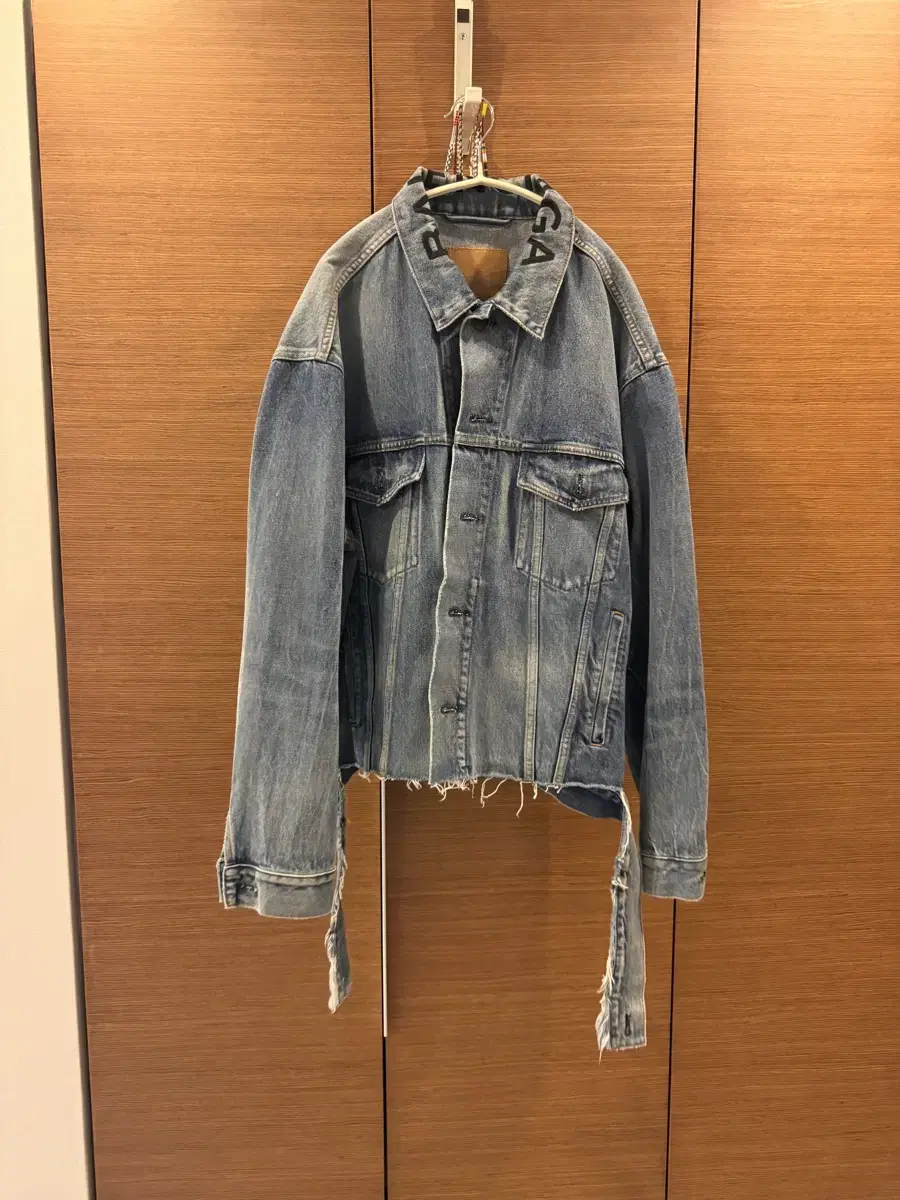 [38] Balenciaga Embroidered Destroyer Tucker Jacket