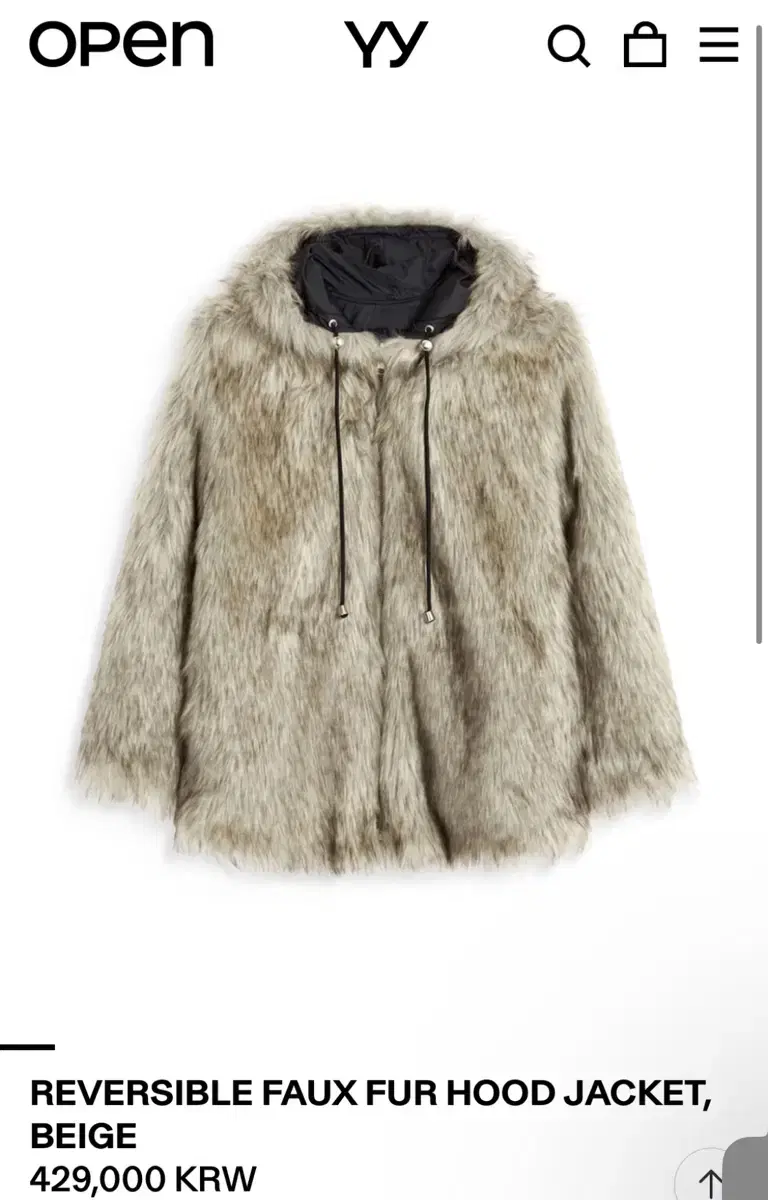 Open yy ) REVERSIBLE FAUX FUR HOOD JACKE