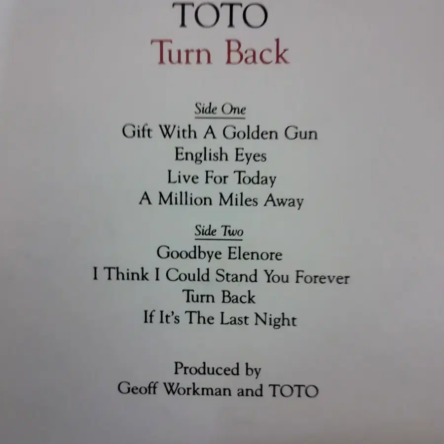 TOTO 음반 t (LP 턴테이블 오디오 앰프