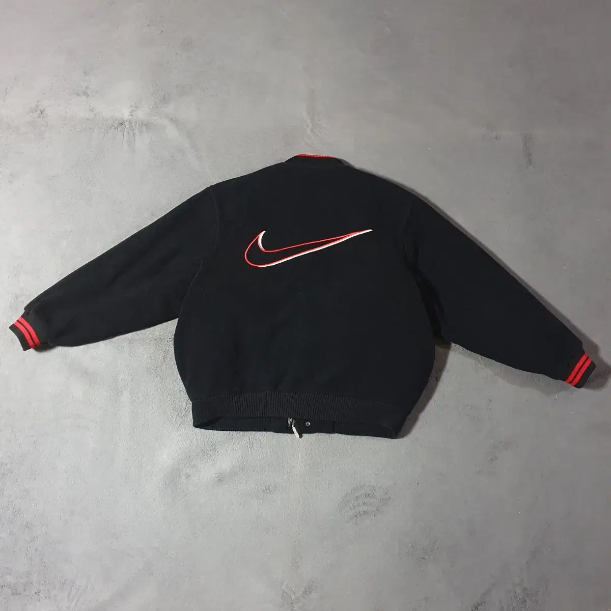 90s Nike Big Swoosh Wool Varsity Jacket 105 semi over