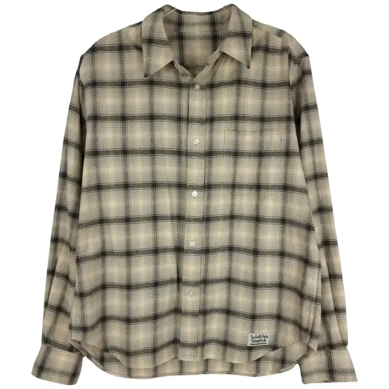 [Wakomaria] Lettering Embroidered Check Shirt P00184