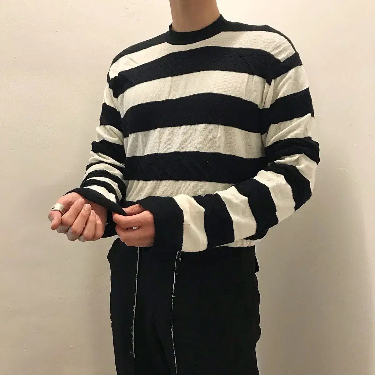 Jun Yawatanabe / Diss Stripe Sweater / L