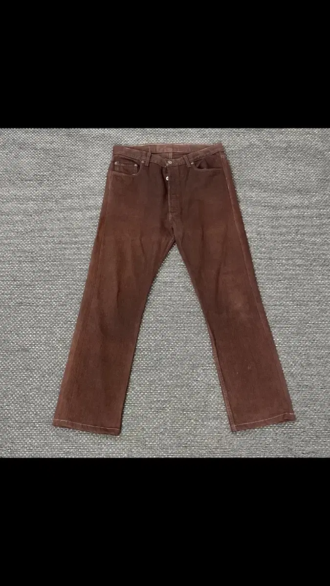 Levi's 501 Red-Brown Button-Fly Cotton Trousers