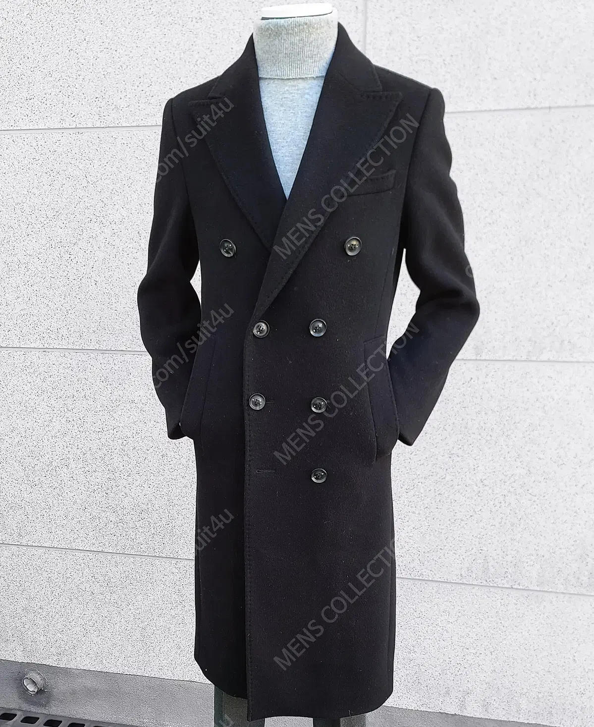 BON Bone/double-breasted wool and cashmere double-breasted coat black/100