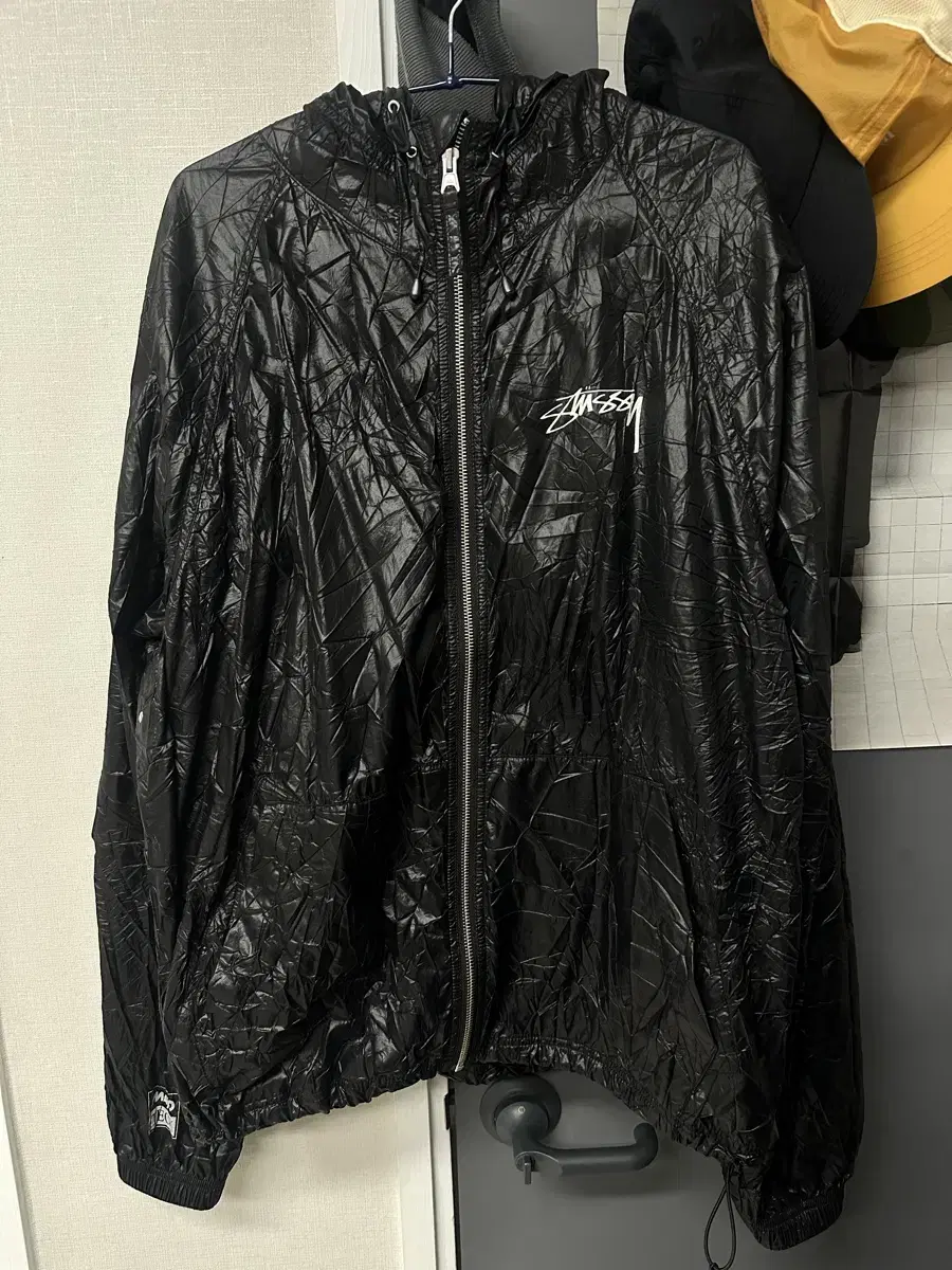 [L]Stussy Beach Shell Wrinkle Nylon Jacket Stussy Windbreaker