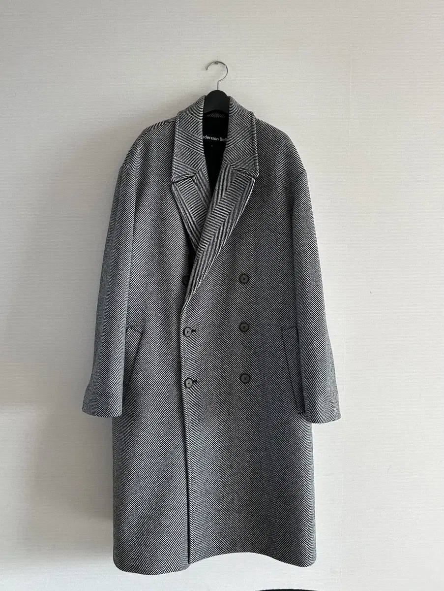 Anderson Belle herringbone wool and cashmere coat size L