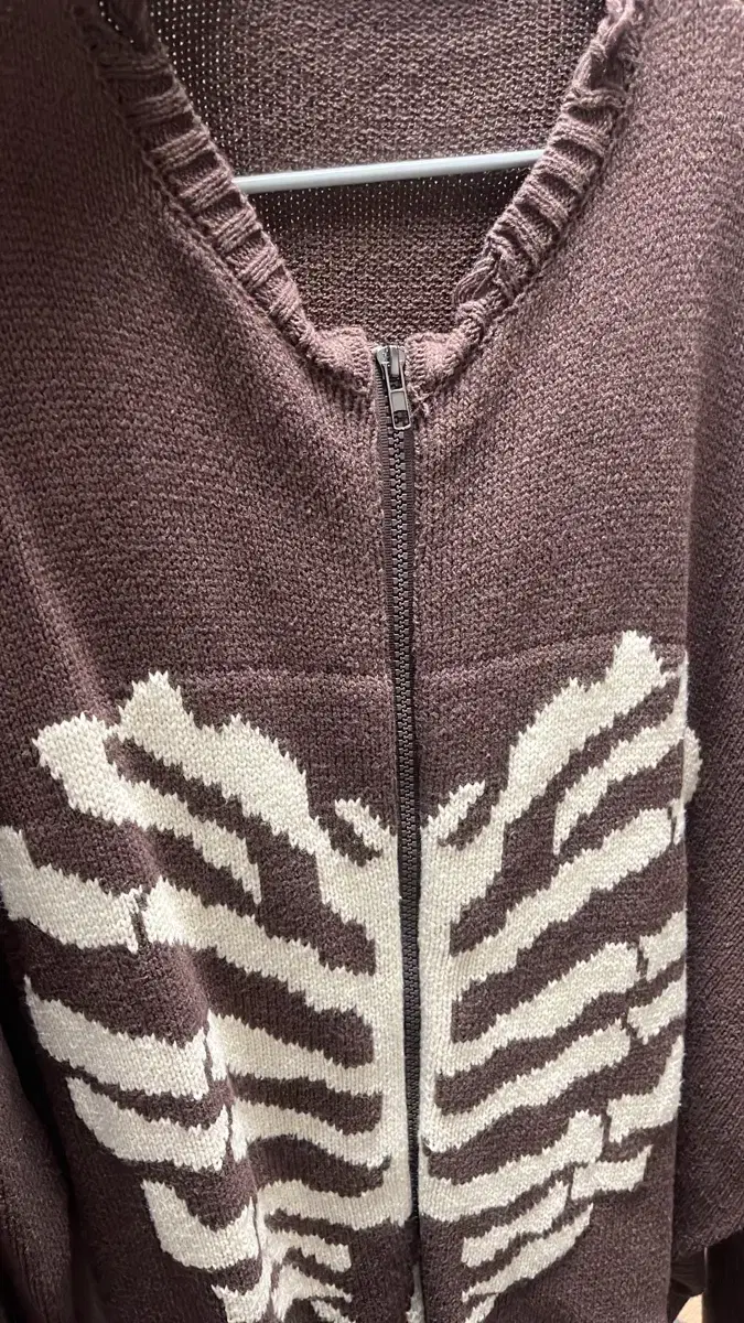 Exstones Knit Zip-up Brown