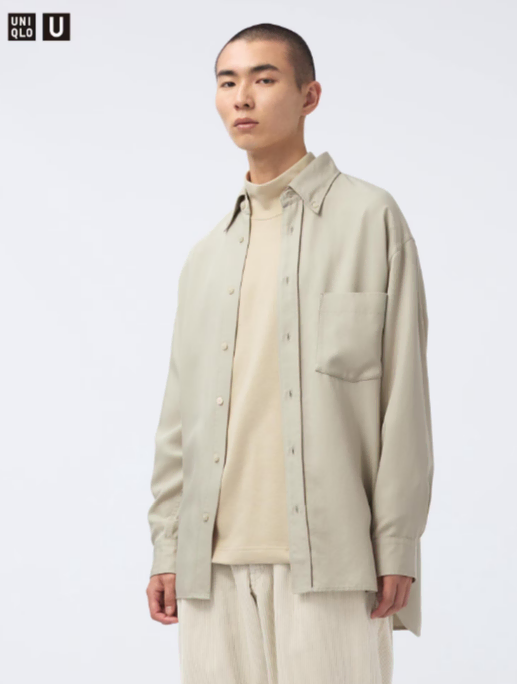 [L] UNIQLO u Drape shirt beige