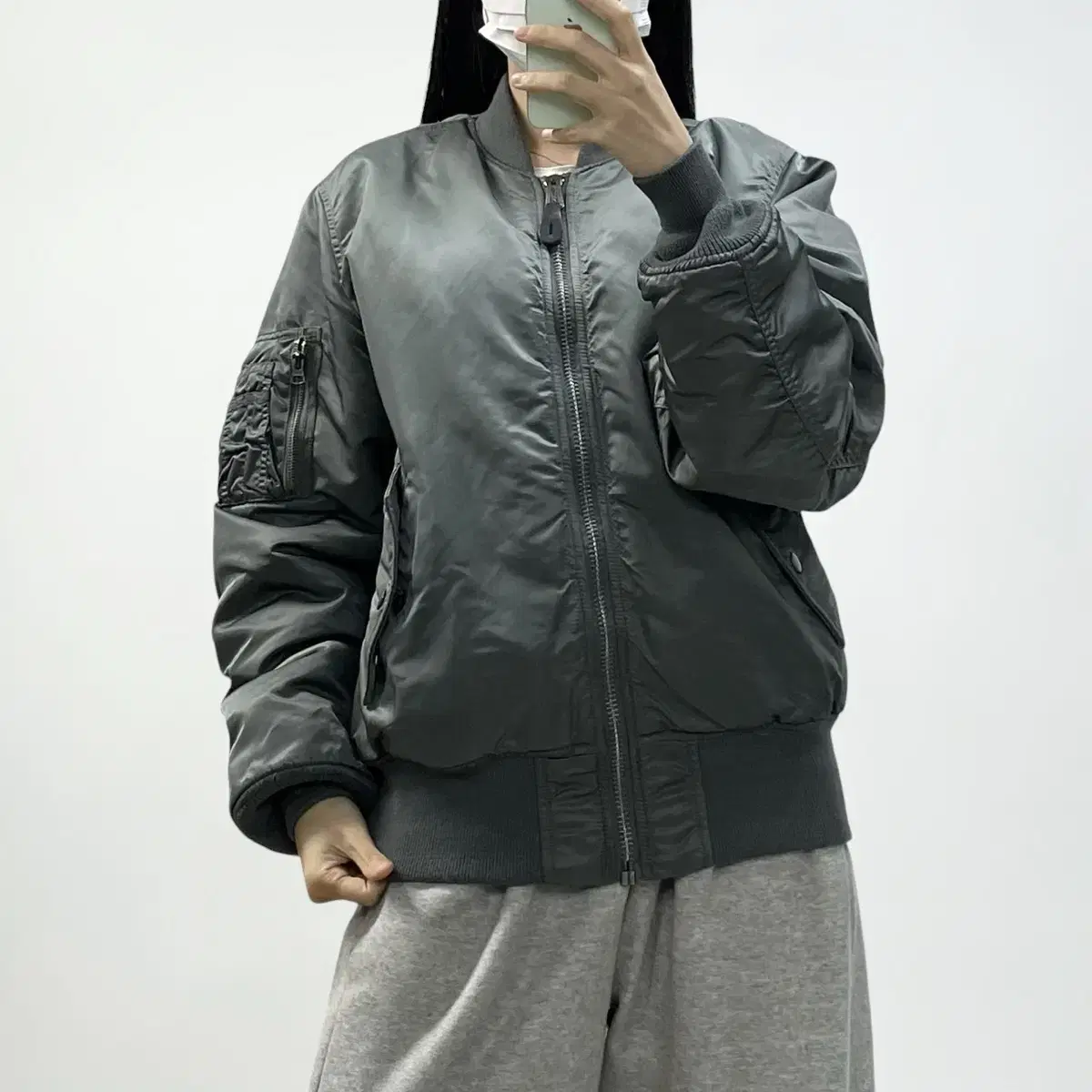 Alpine Industries MA-1 Bomber Jacket Dark Gray