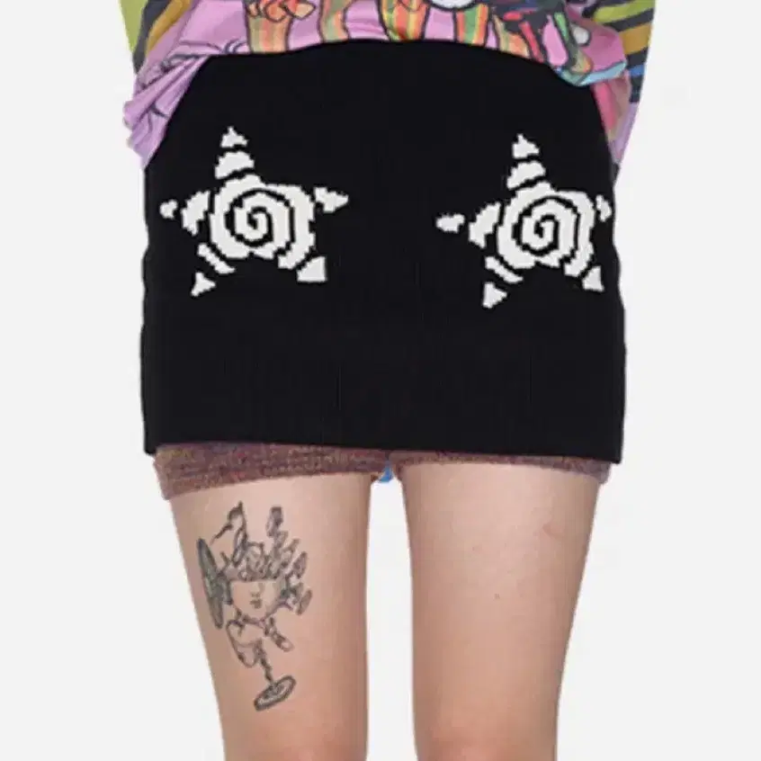 유쓰배쓰 Knit band skirt & shorts_black