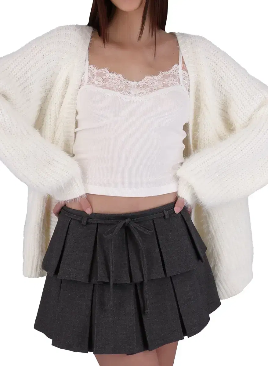 클리시어 Sugarplum hairy cardigan, White