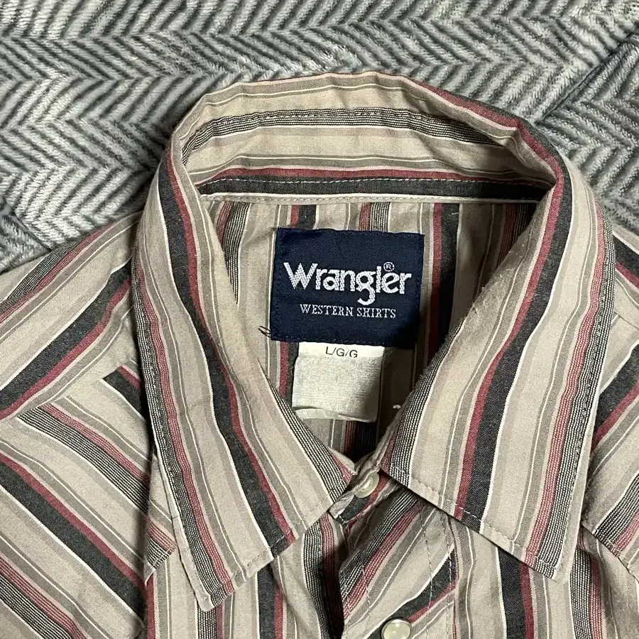 랭글러(Wrangler) 웨스턴 셔츠 스트라이프 패턴 L