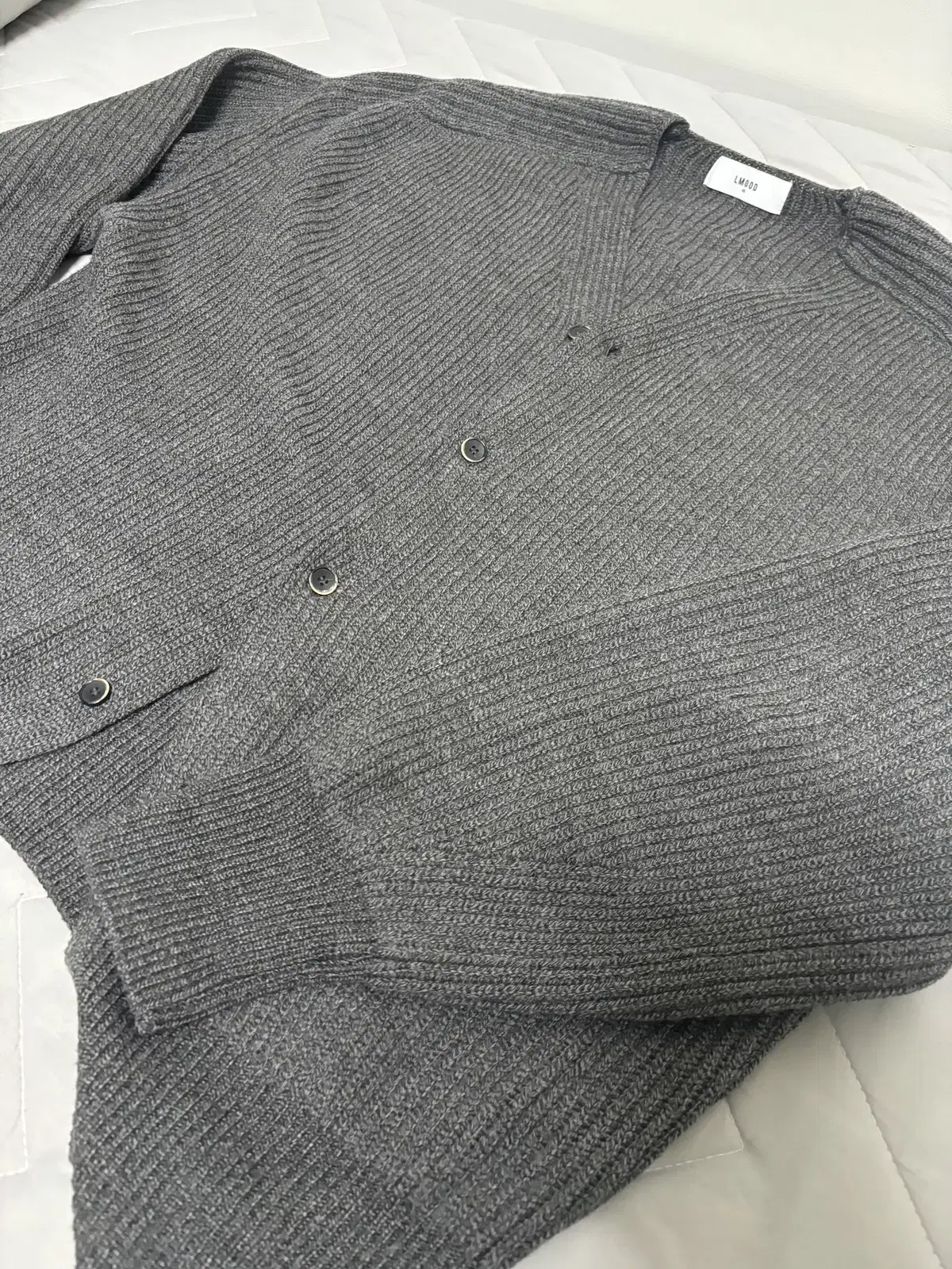 (Excellent condition) Elmood Brook Knit Cardigan Tweed Gray 46