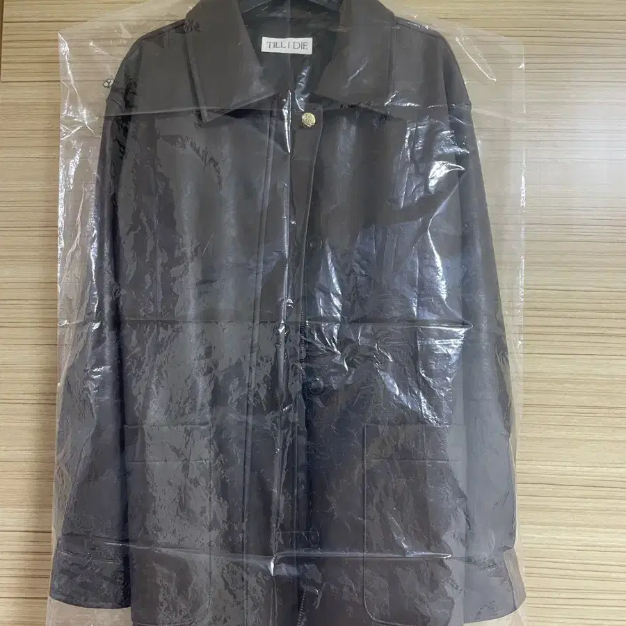 틸아이다이 레더자켓 브라운 eco leather pocket jacket