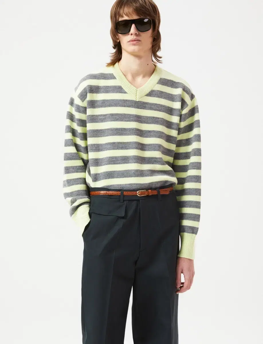 Taille Stripe V-Neck Knit 2