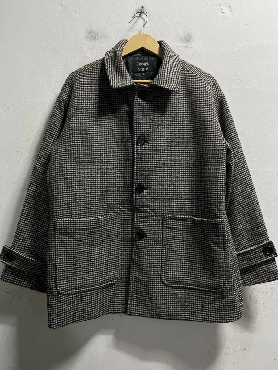 100-105 Lapergestore Quilted Overfit Check Wool Jacket Genuine