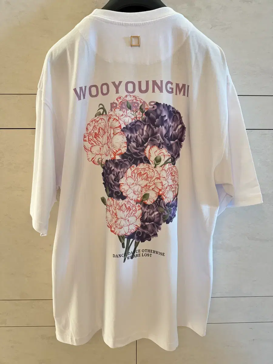 wooyoungmi purple flower back printing t-shirt xl 100-105