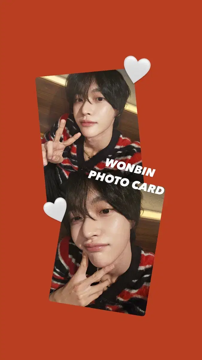 <무배,3+1>Rize wonbin redcardigan reversible photocard/pocard