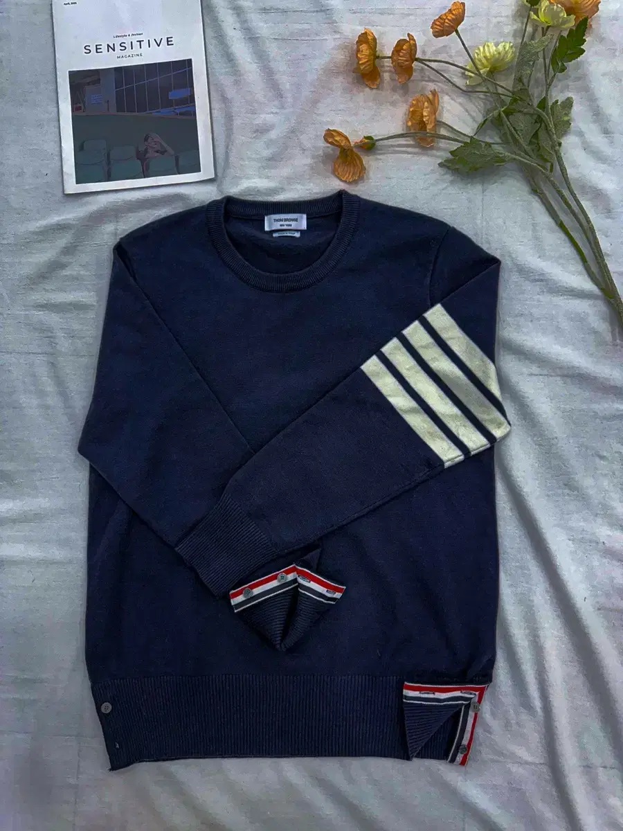 Thom Browne Navy Round Knit