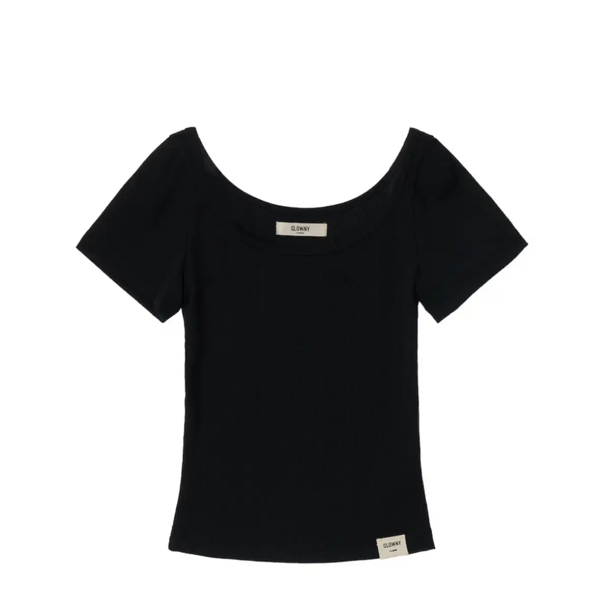 글로니 glowny g classic rib tee black