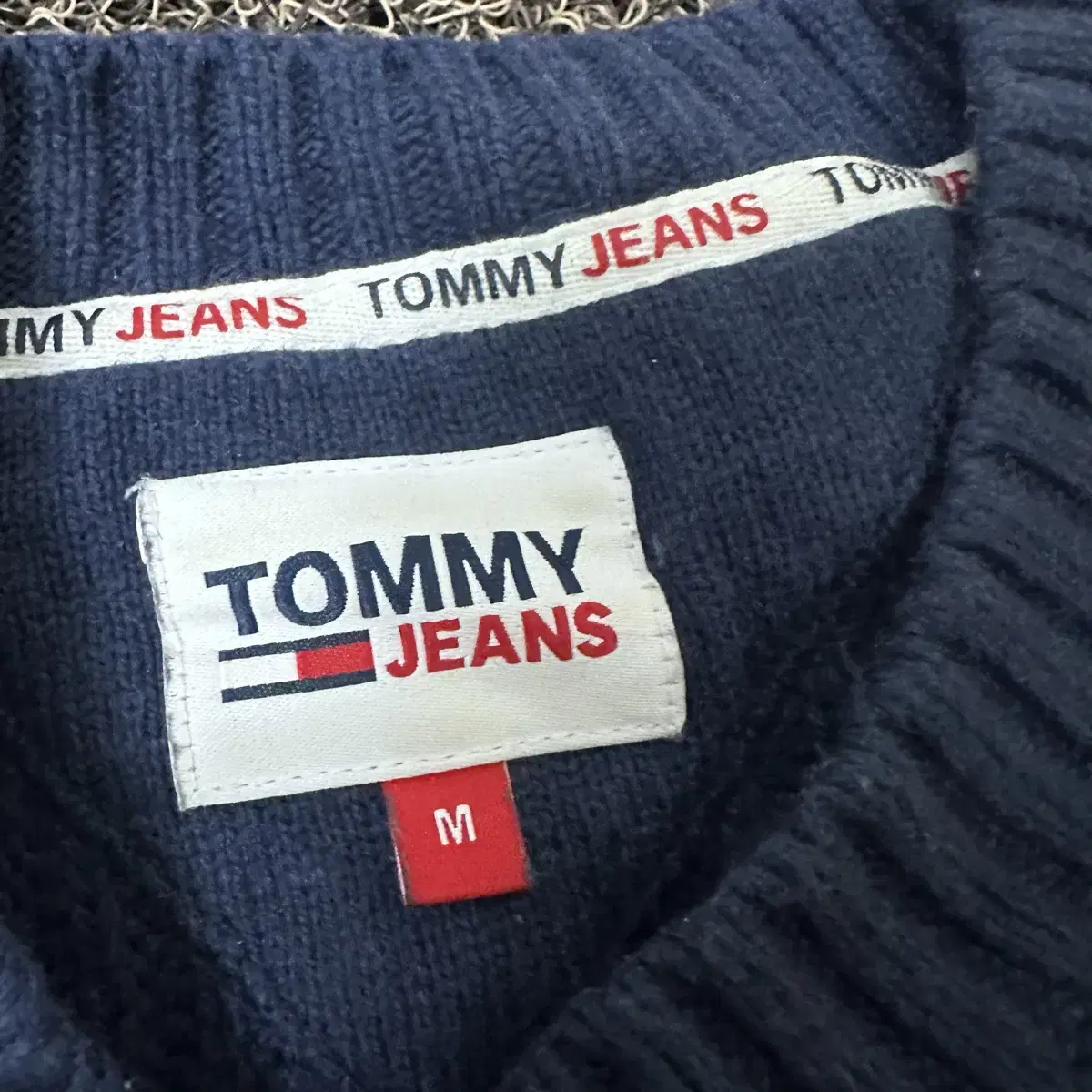 TOMMY JEAN 타미진 케이블 꽈배기 니트 블루 M