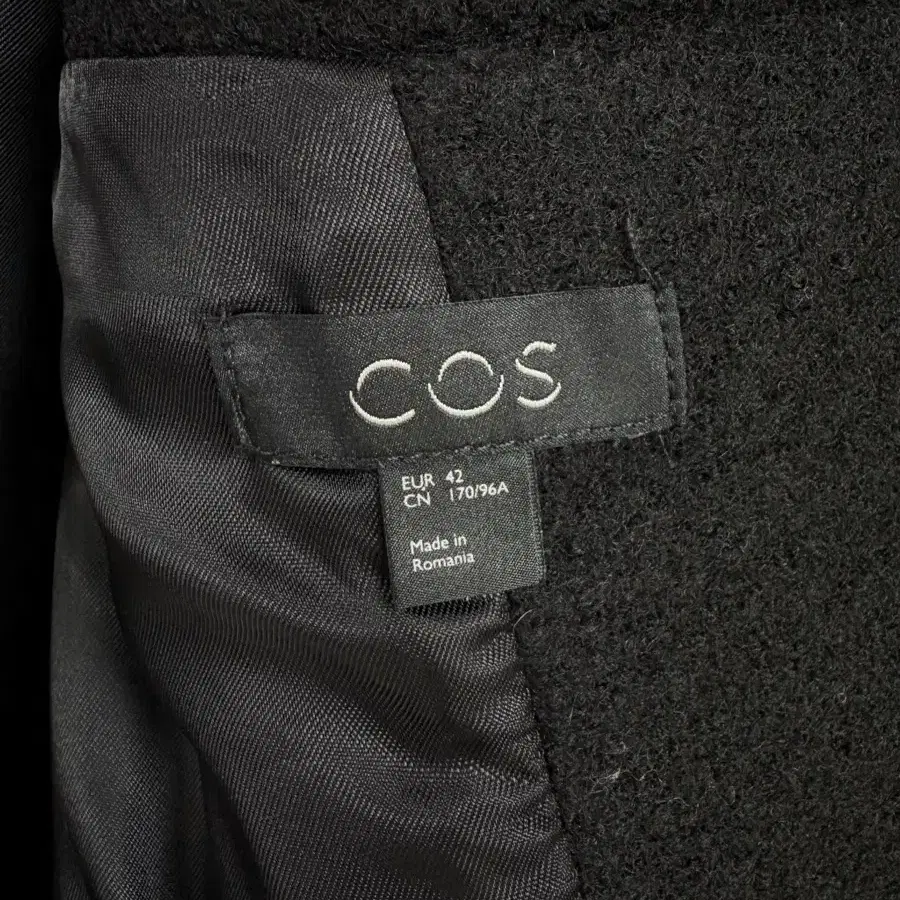 COS 코스 블랙 울코트 42size