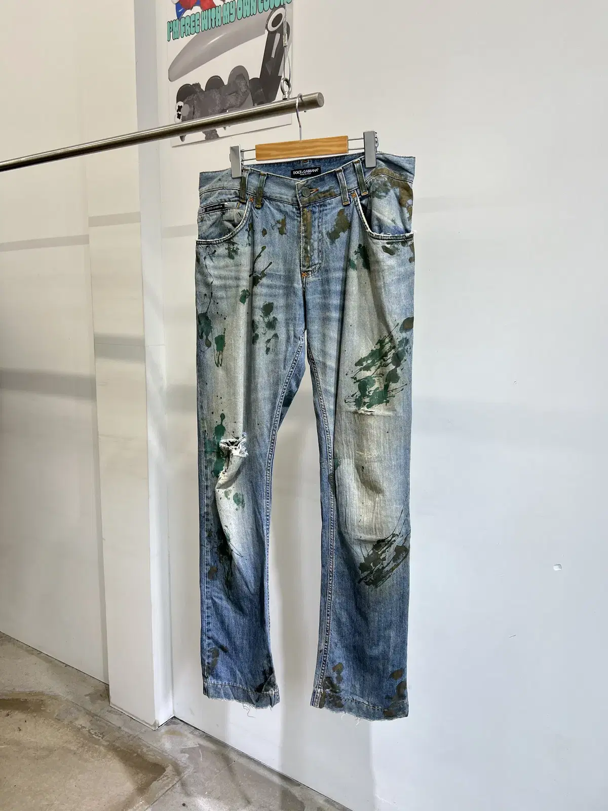 Dolce & Gabbana Painted Denim Pants