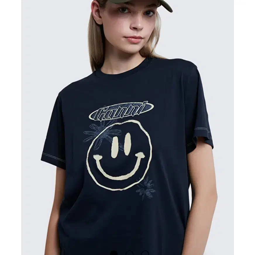 Ganni smiley flower t-shirt 가니 반팔 s