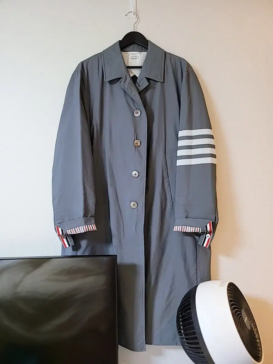 (Rare) Thom Browne High Garterline Diagonal Armband Mother-of-Pearl Button Coat