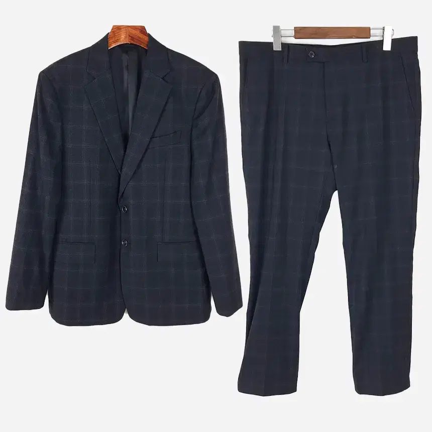 Geosongio Men's Checked Wool Suit 110-36