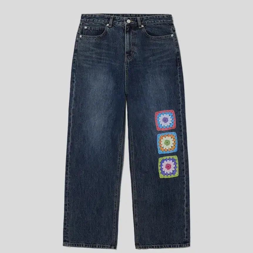 그래피커스 CROCHET JEANS MIDDLE BLUE