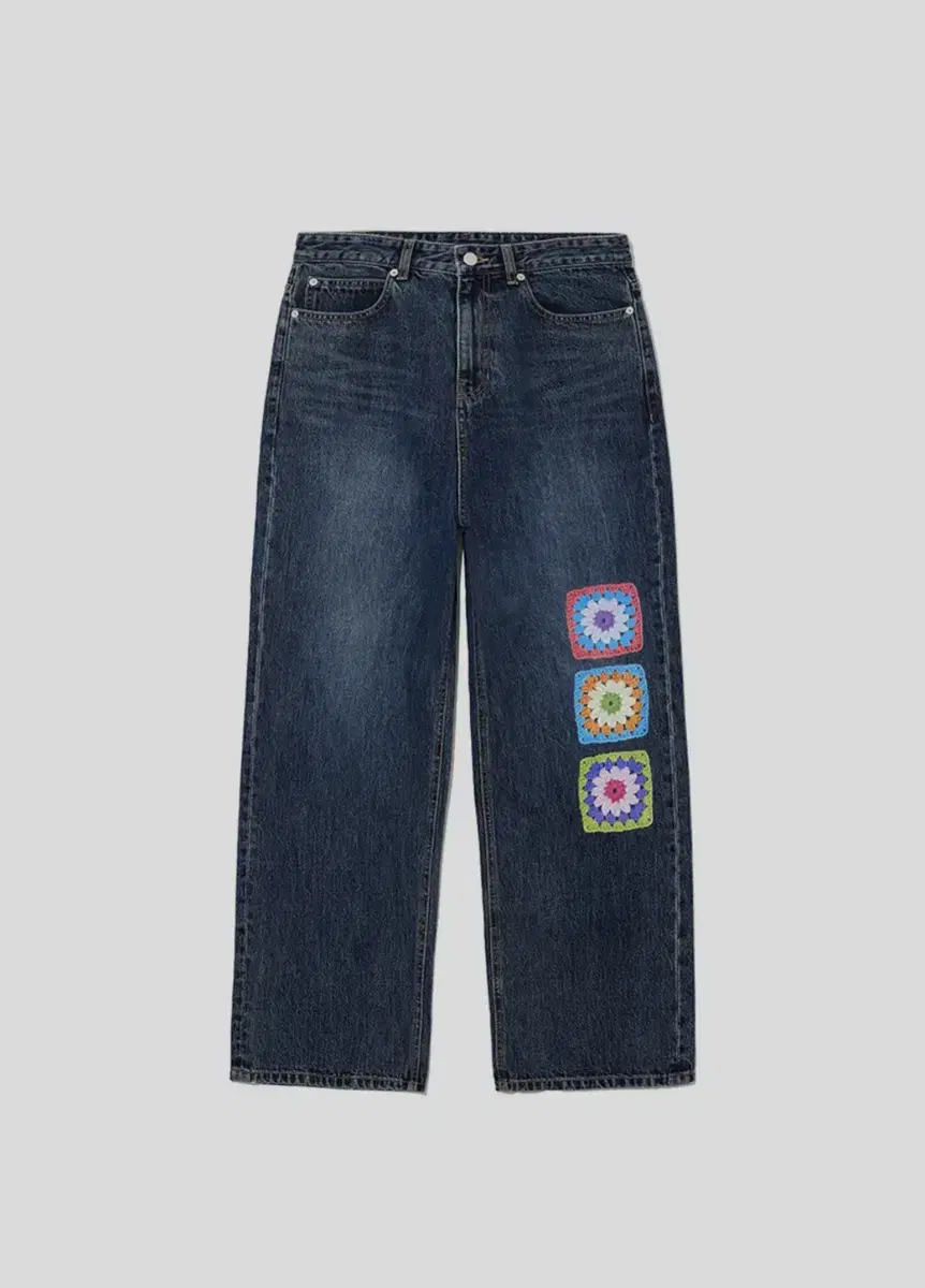 그래피커스 CROCHET JEANS MIDDLE BLUE