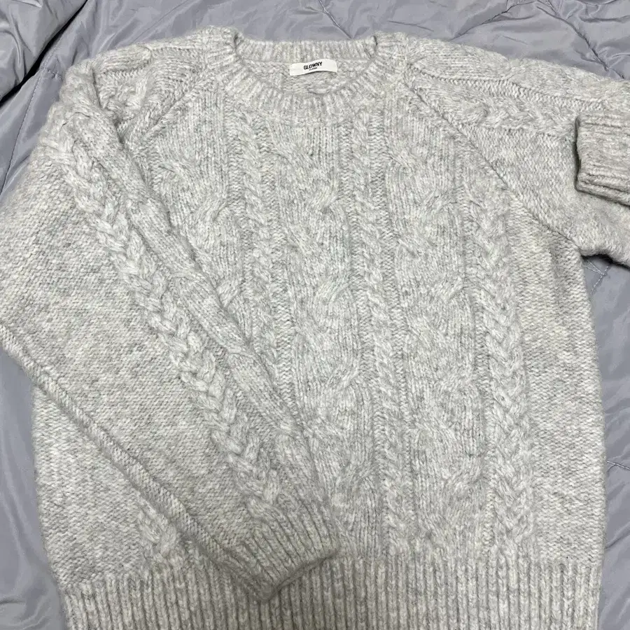 Glowny G cable pullover gray 글로니 풀오버 니트