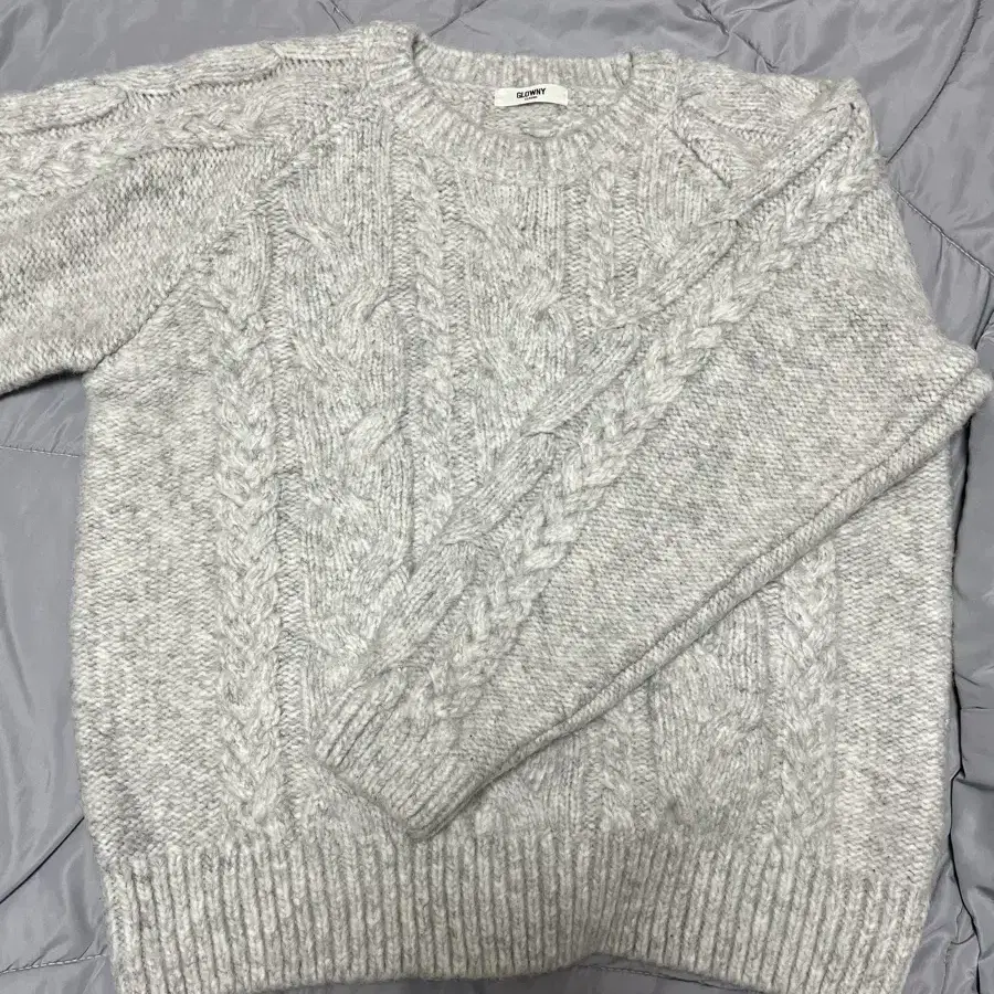 Glowny G cable pullover gray 글로니 풀오버 니트