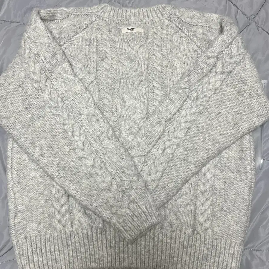 Glowny G cable pullover gray 글로니 풀오버 니트