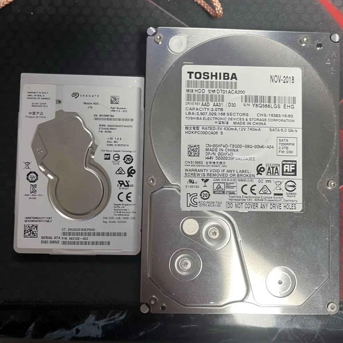 hdd 2TB 2개