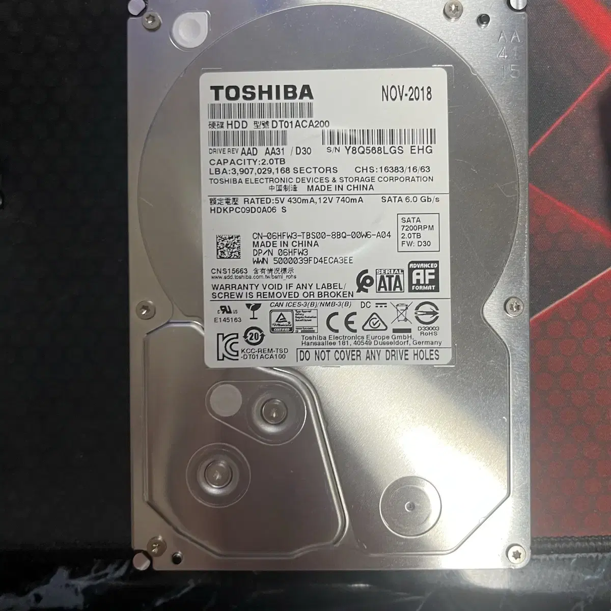 hdd 2TB 2개