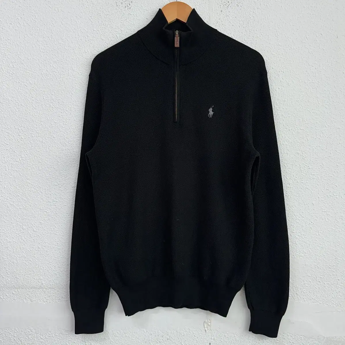 [S] New Polo Ralph Lauren Pima Cotton Half-Zip Half-Zip Knit Black 8740