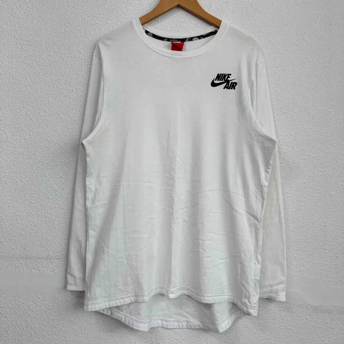 [110] Nike Air Baggies Swoosh Long Sleeve T-Shirt White 8742