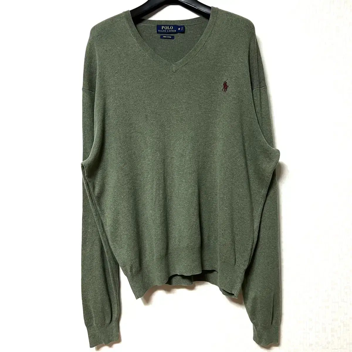 [M,95]Poloralpropene V-neck knit pima cotton