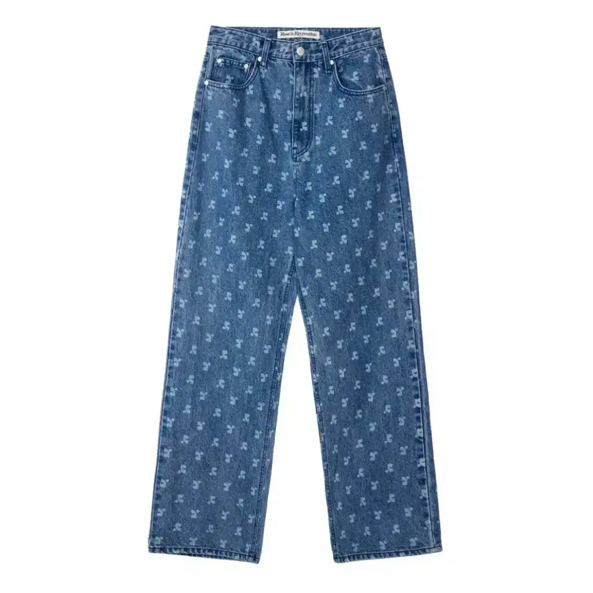 레스트앤레크레이션 데님 블루 RR PRINTED DENIM PANTS