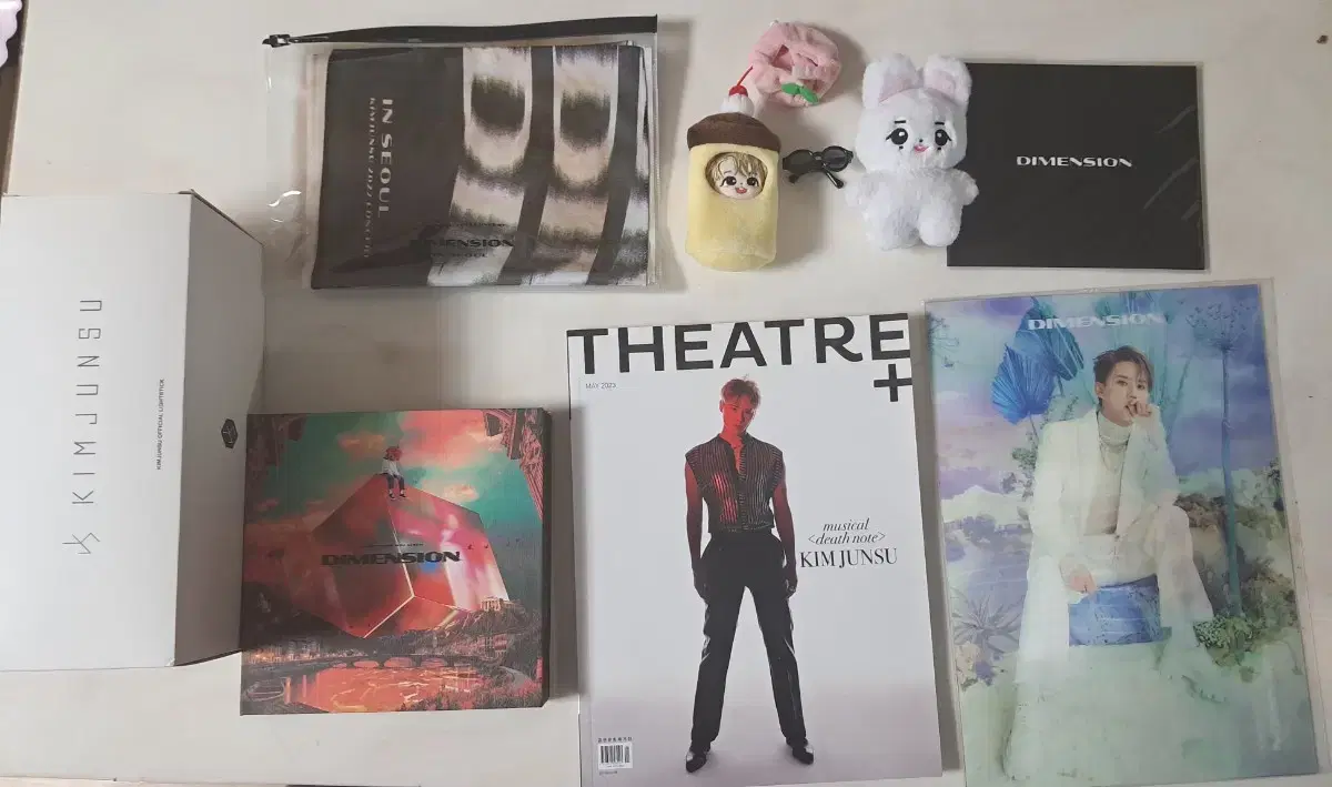 Nomsha, Kongsha, SiaJunsu lightstick, Dimension album, Theater Plus, postcards