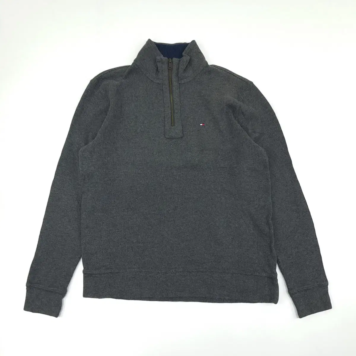 (CS077) M Tommy Hilfiger Gray half zip long sleeve knit