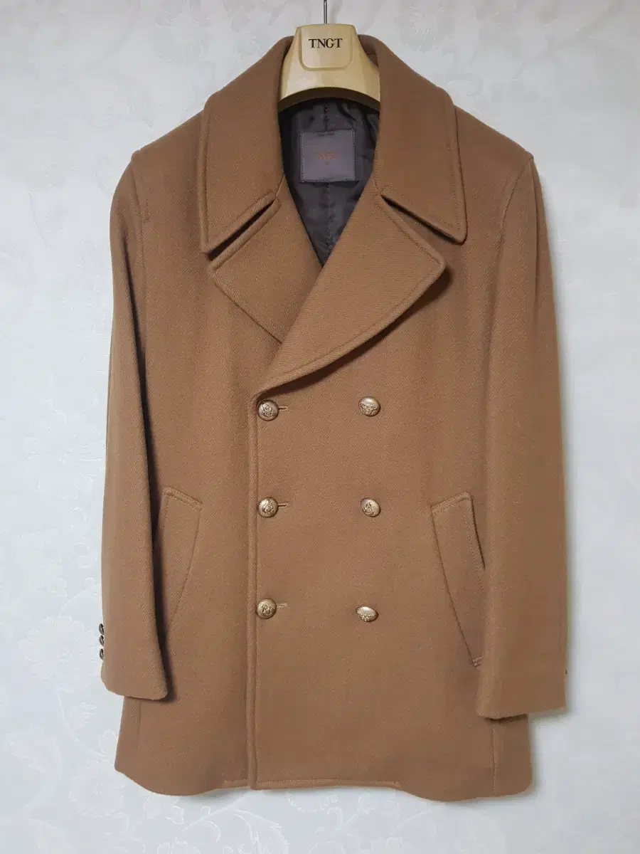 TNGT Men's Peacoat Double Coat in Camel/105