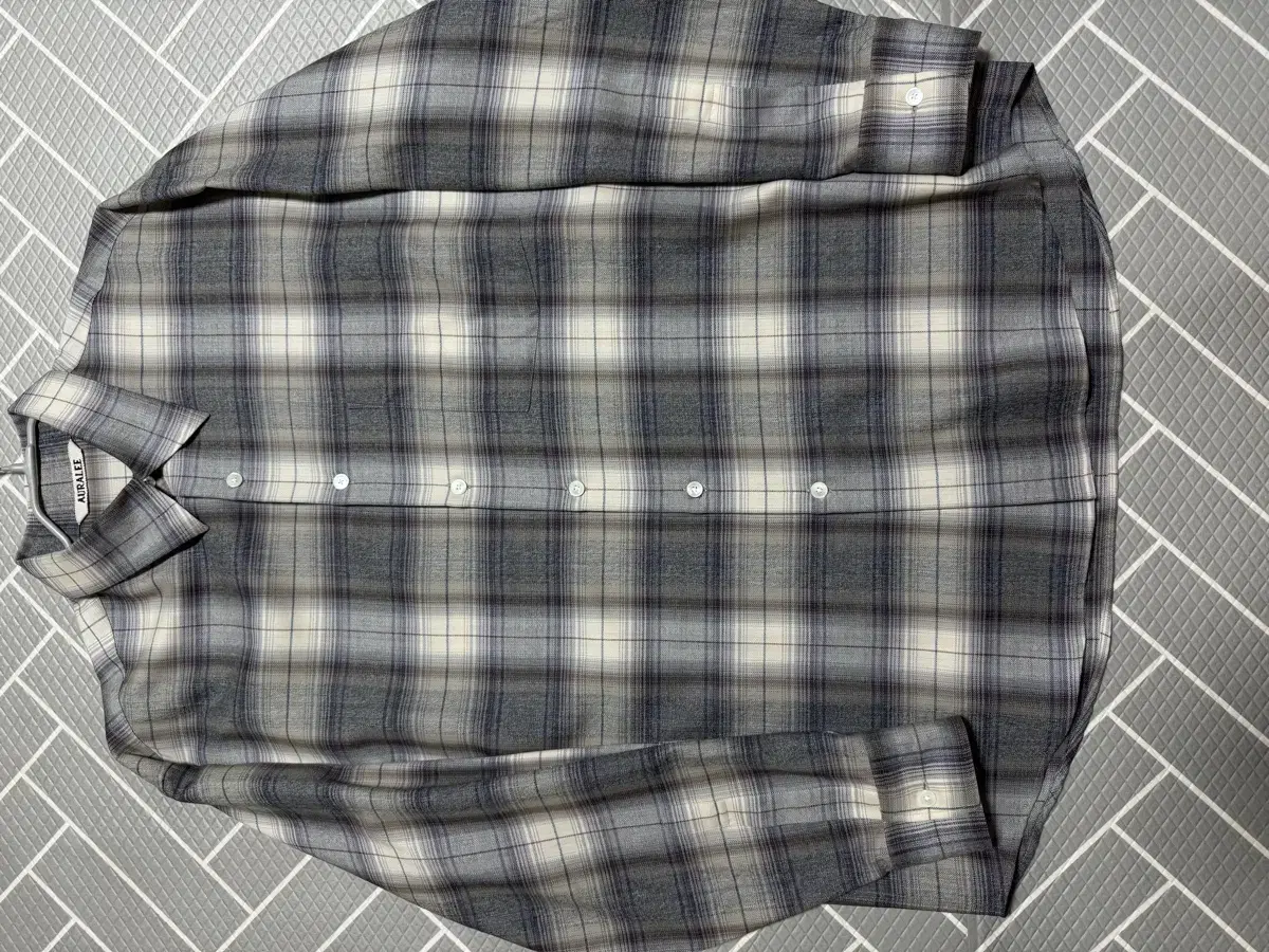 [23AW] Orari Superlight wool check shirt gray check 3 sizes