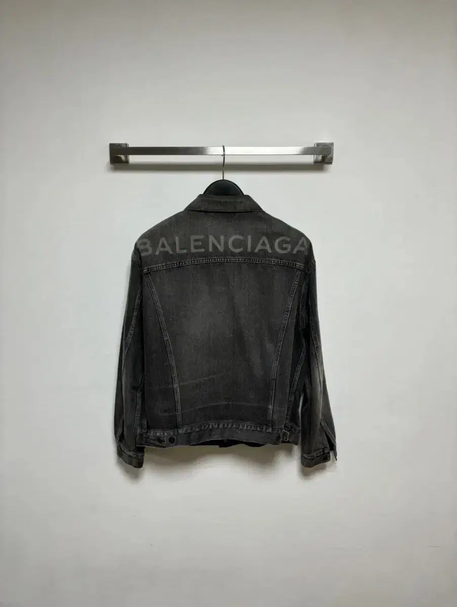 (Genuine) Balenciaga White Logo Black and Blue Jacket