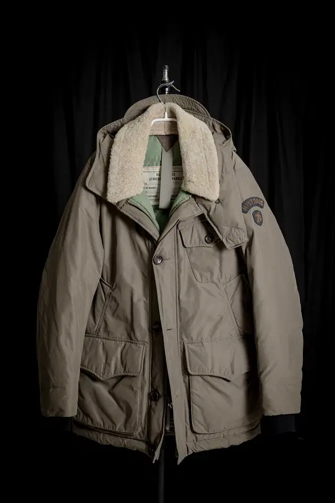 Historic Atmospheric Goose Down Puffer Parka Khaki L (about 105 actual)