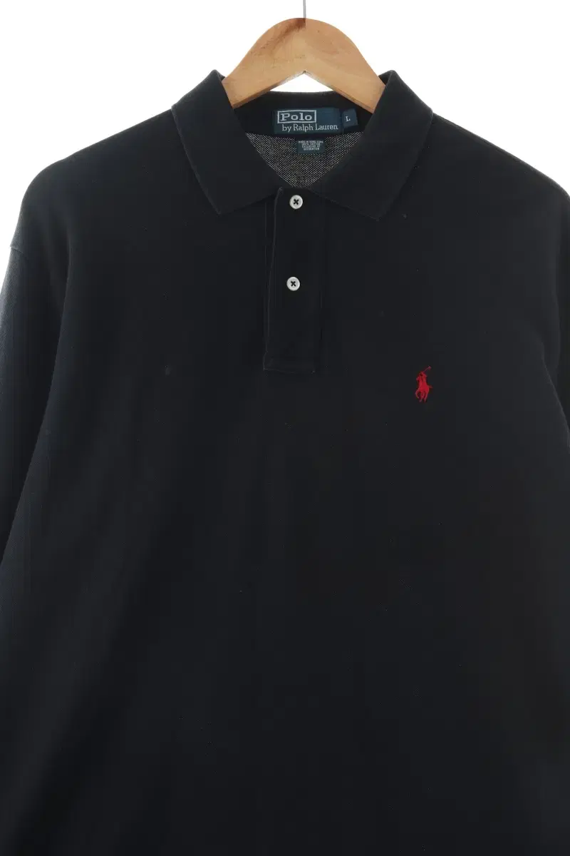 (L) Polo Ralph Lauren kara Long Sleeve T-Shirt Black Red Pony Limited Edition-1044A