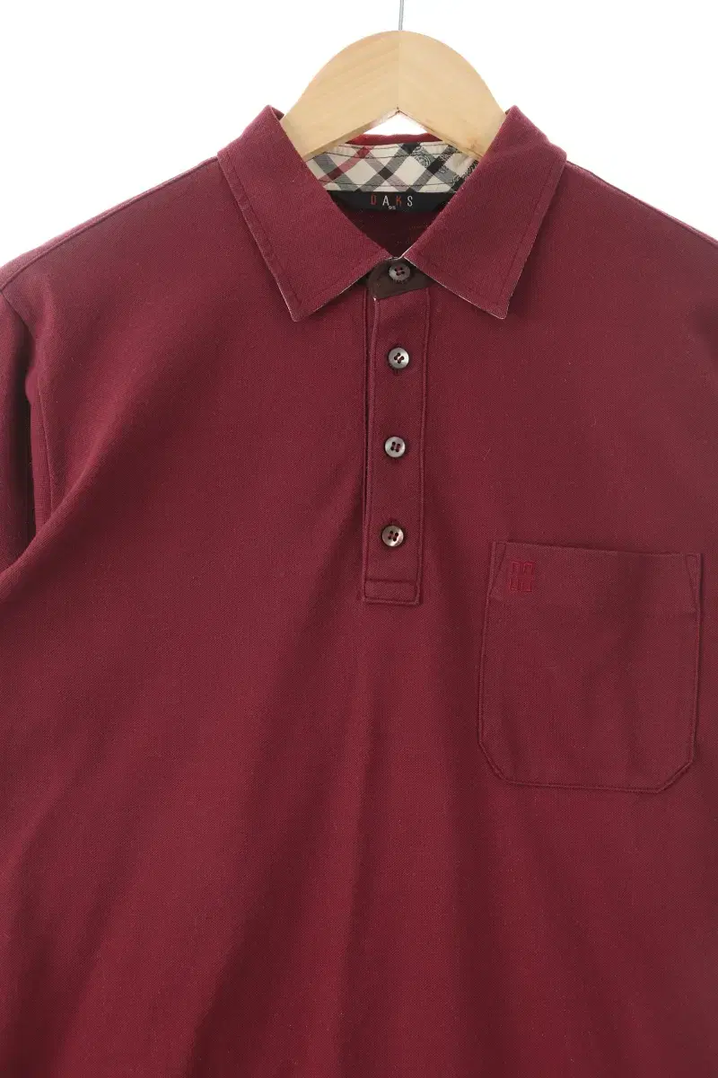 (M) Daks kara Long Sleeve T-Shirt Burgundy Old School Basic Fit-10455